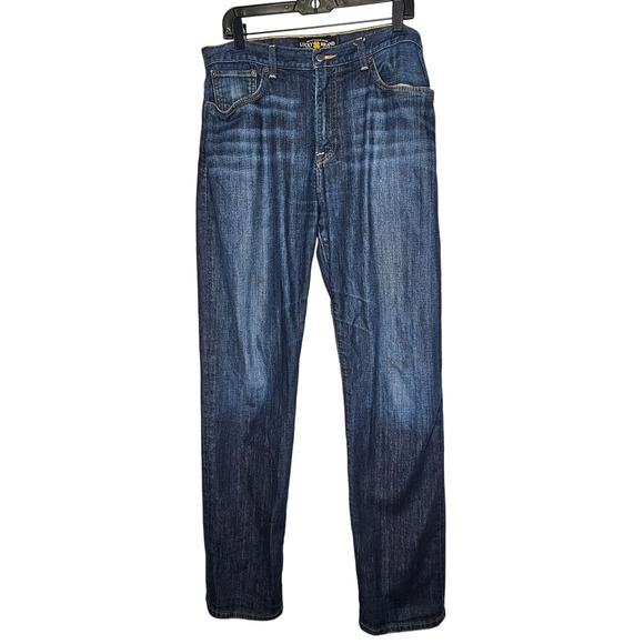 Lucky Brand Mens‎ Classic Straight Jeans Size 36x34 Dark Blue Denim Cotton Blend - Picture 1 of 13
